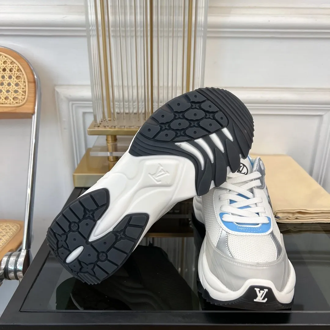RUN Enormous discount Vuitton Premium Louis 55 WHITE SNEAKER BLUE