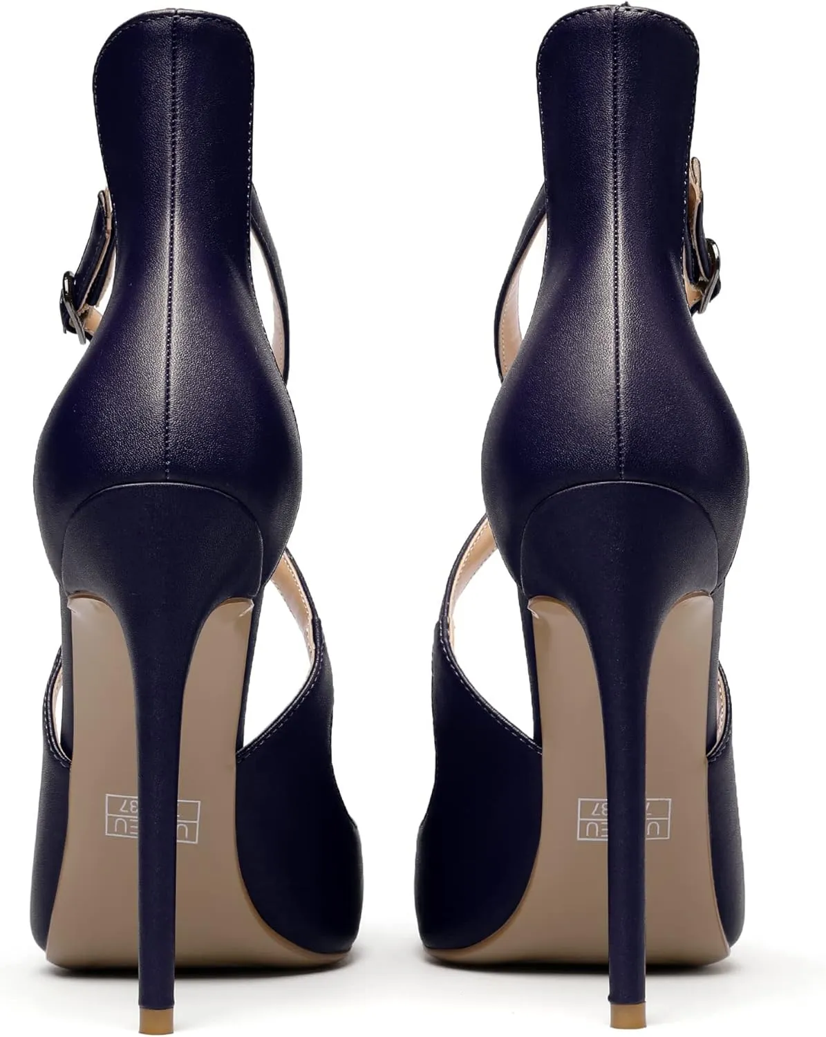 SAMMITOP Women's Pointed Toe Stiletto High Heels Crisscross Strappy Pumps Ladies Ankle Buckle Strap Shoes