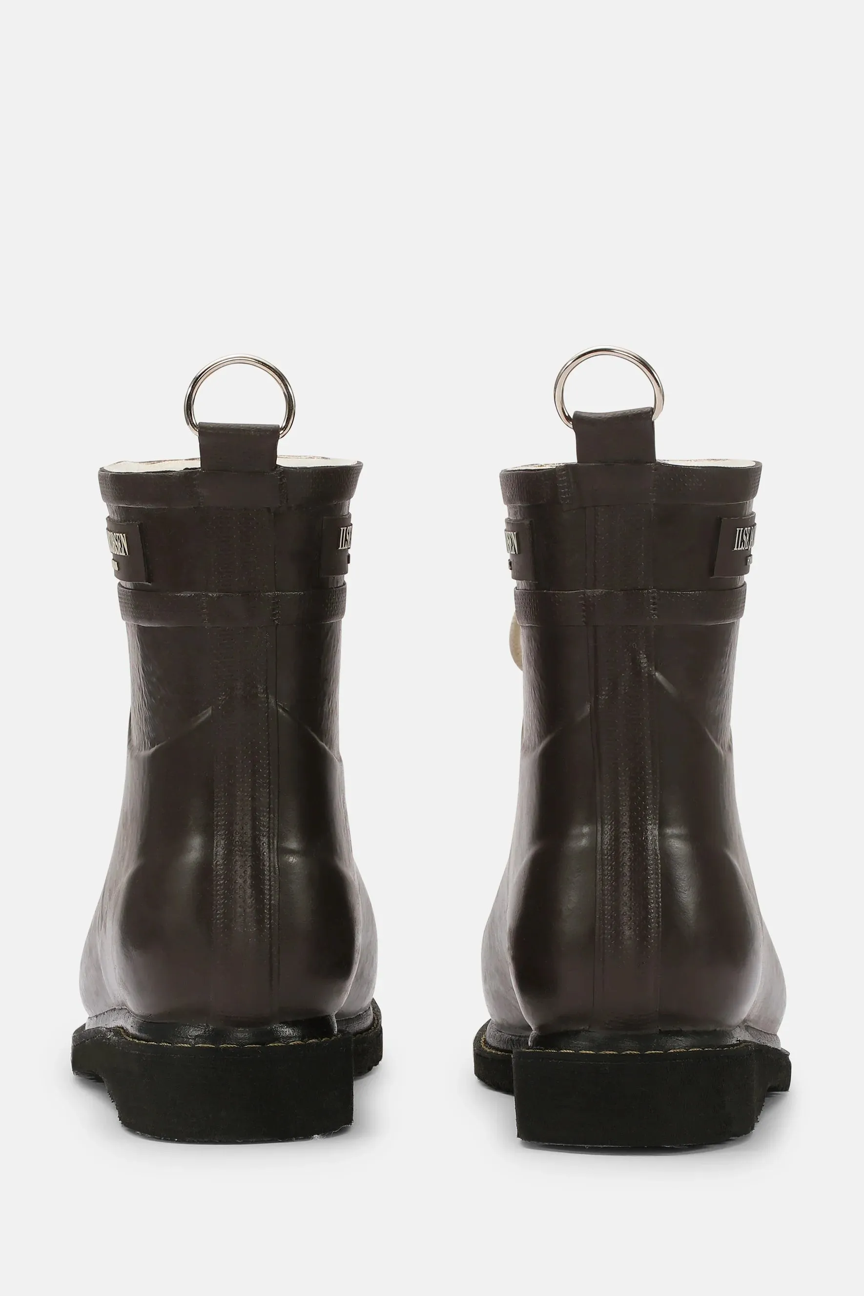 Short Lace Up Rubber Boot - Ganache