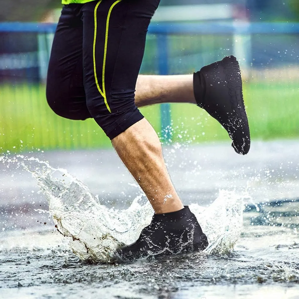 Silicone Waterproof Shoe Covers, Upgrade Reusable Overshoes with Zipper, Resistant Rain Boots Non-Slip Washable Protection for Women, Men (XL (Women 11-13, Men 9.5-13), Black)