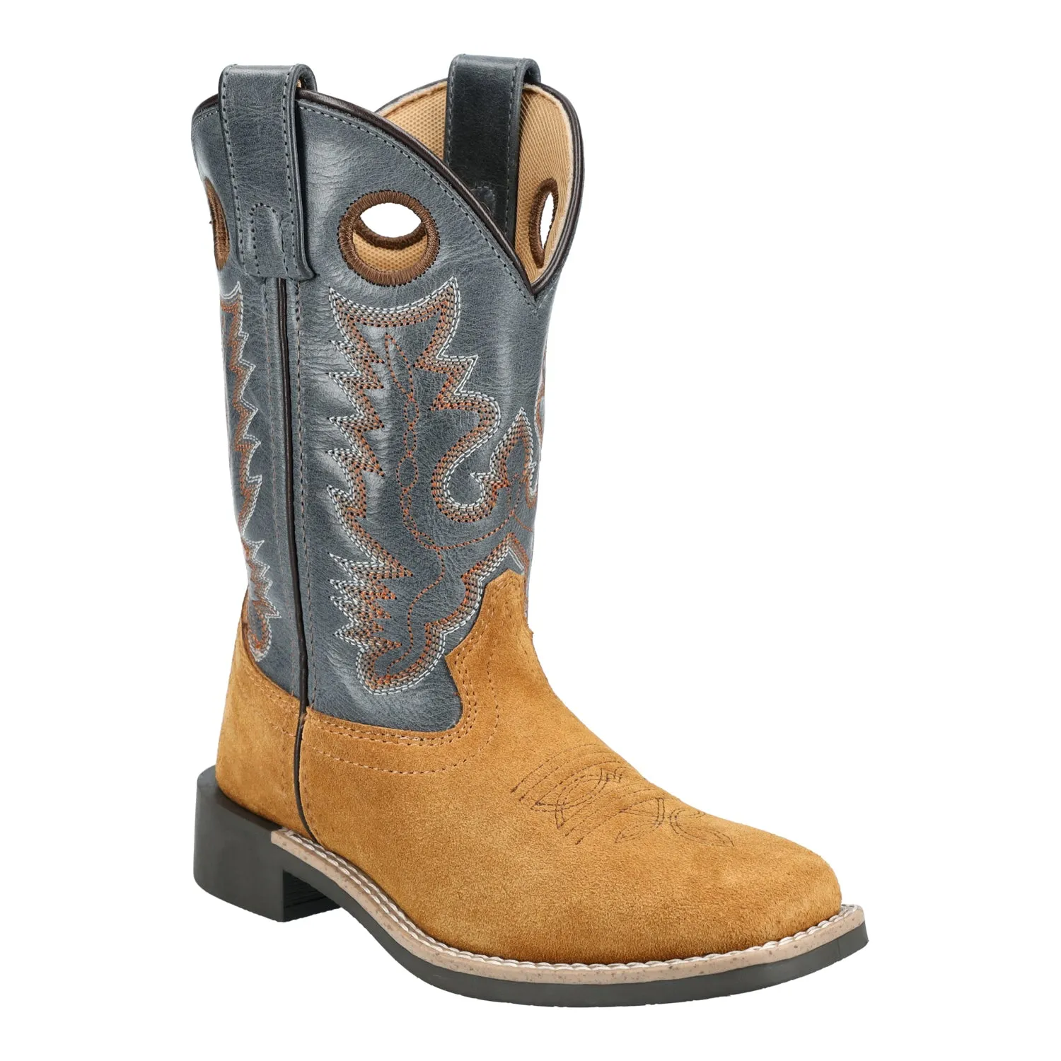 Smoky Mountain Boots Kids Unisex Tex Tan/Blue Leather Cowboy Boots