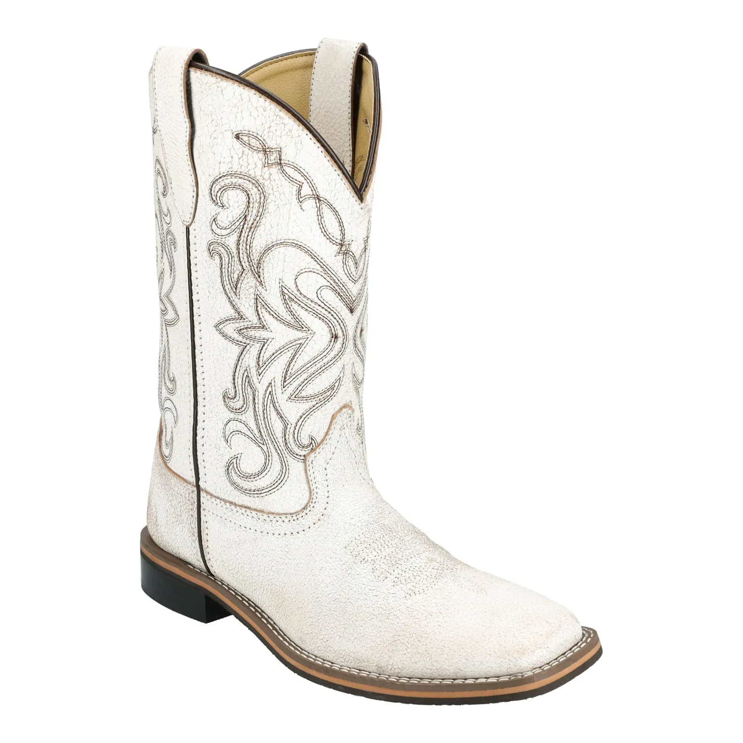 Smoky Mountain Boots Womens Georgia Antique White Leather Cowboy Boots