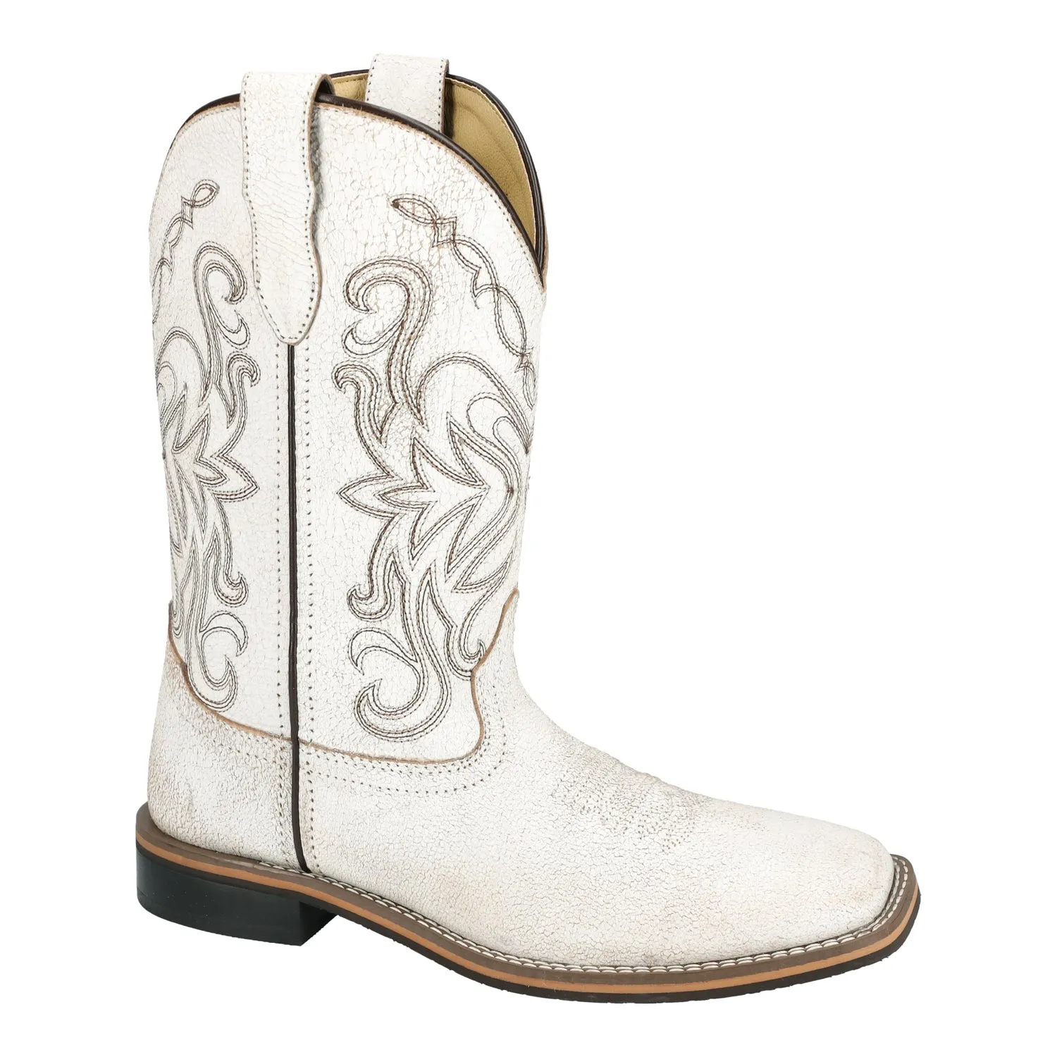 Smoky Mountain Boots Womens Georgia Antique White Leather Cowboy Boots