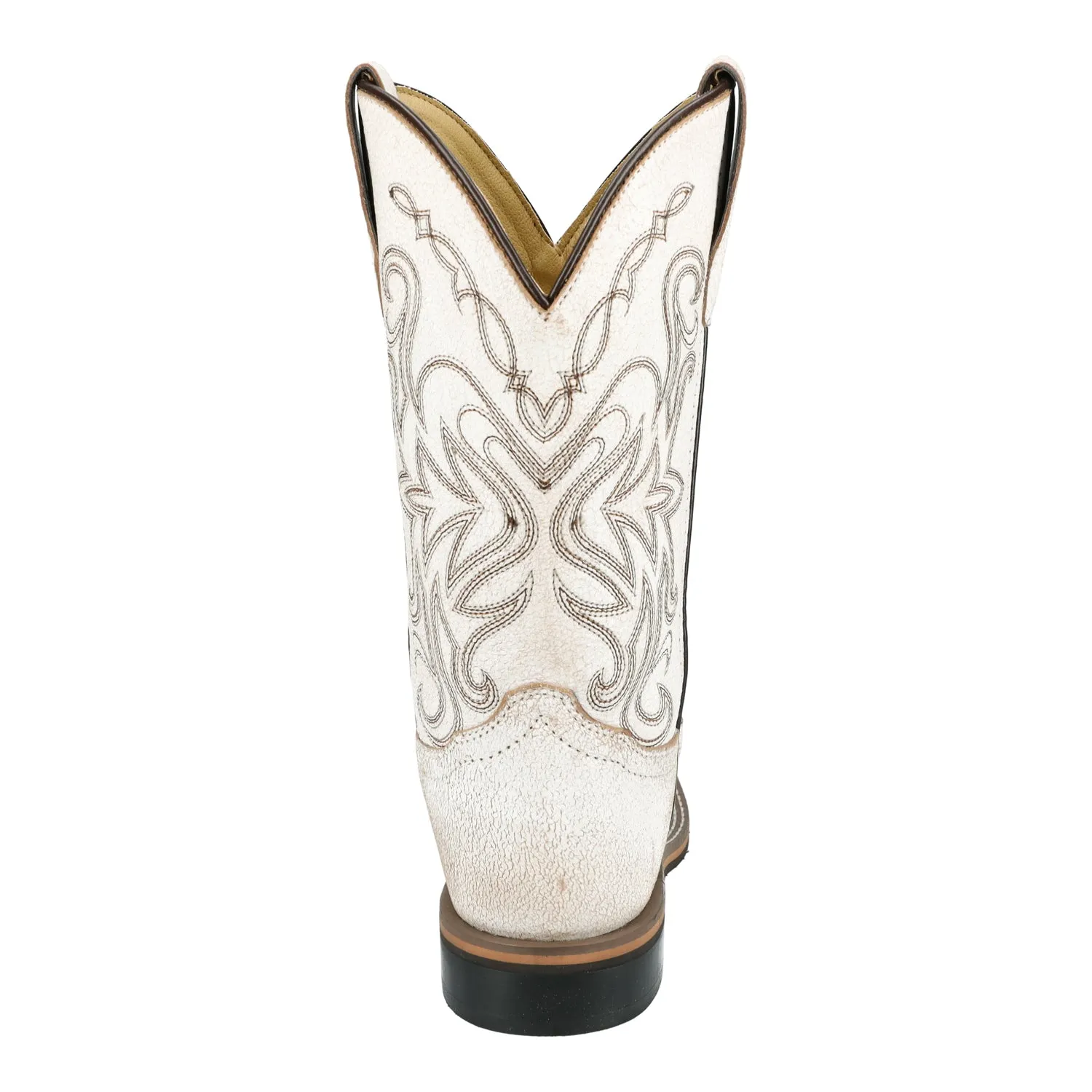 Smoky Mountain Boots Womens Georgia Antique White Leather Cowboy Boots