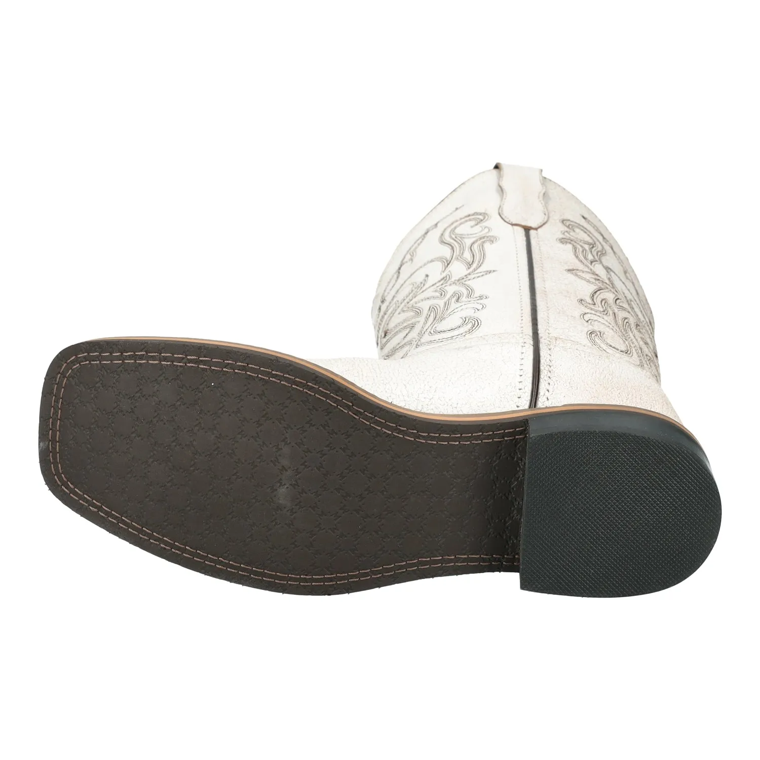 Smoky Mountain Boots Womens Georgia Antique White Leather Cowboy Boots