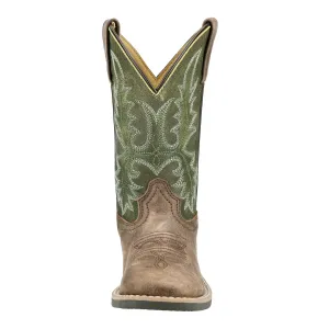 Smoky Mountain Boots Youth Unisex Harrison Brown/Green Leather Cowboy Boots