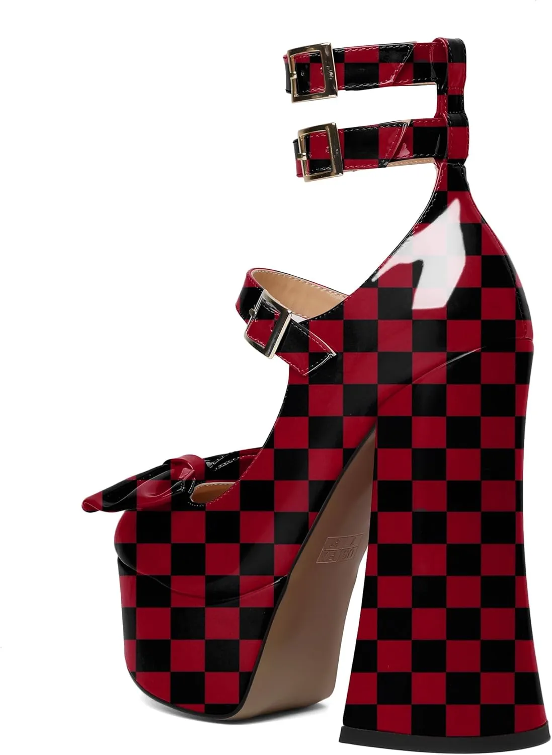 Soireelady Women's Platform Chunky Heels, Round Toe Mary Jane Pumps, Block High Heels with Ankle Strap, Dressy Shoes for Party, Wedding, Evening Sexy