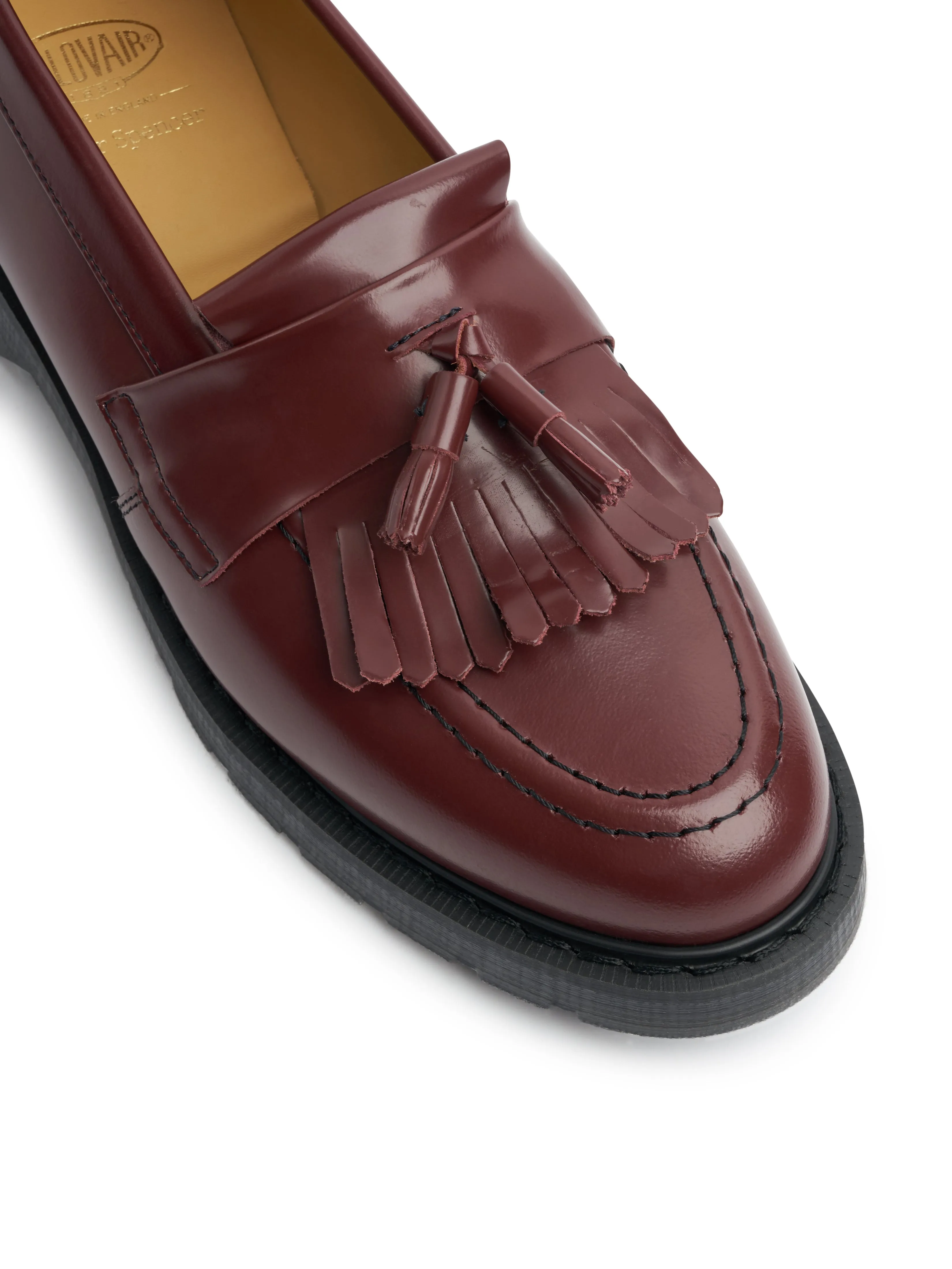 Solovair x Oliver Spencer Cherry Red Leather Tassel Loafer