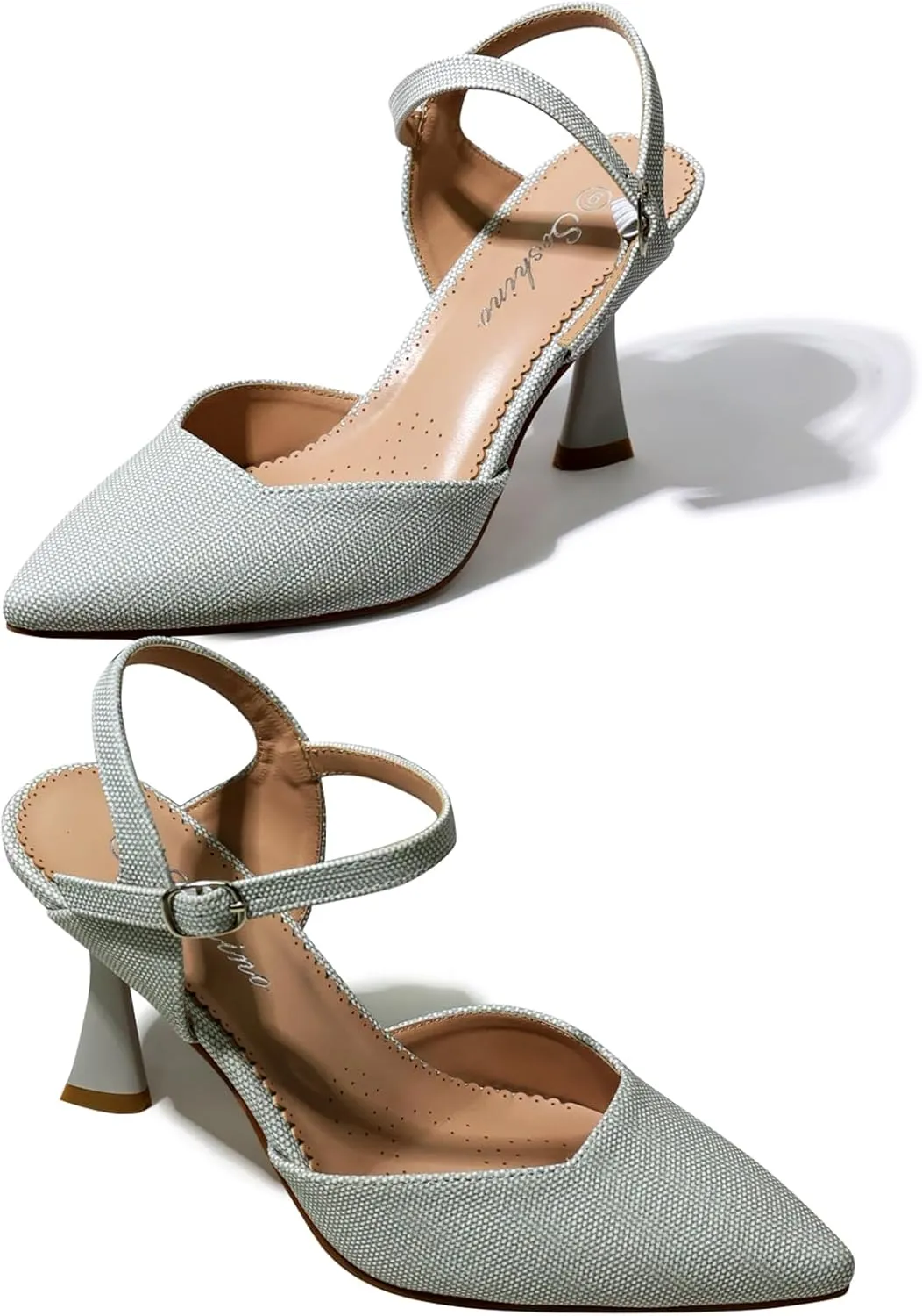 Strappy Heels for Women Pointed Toe Comfortable Wedding, Party, Gathering Shoes