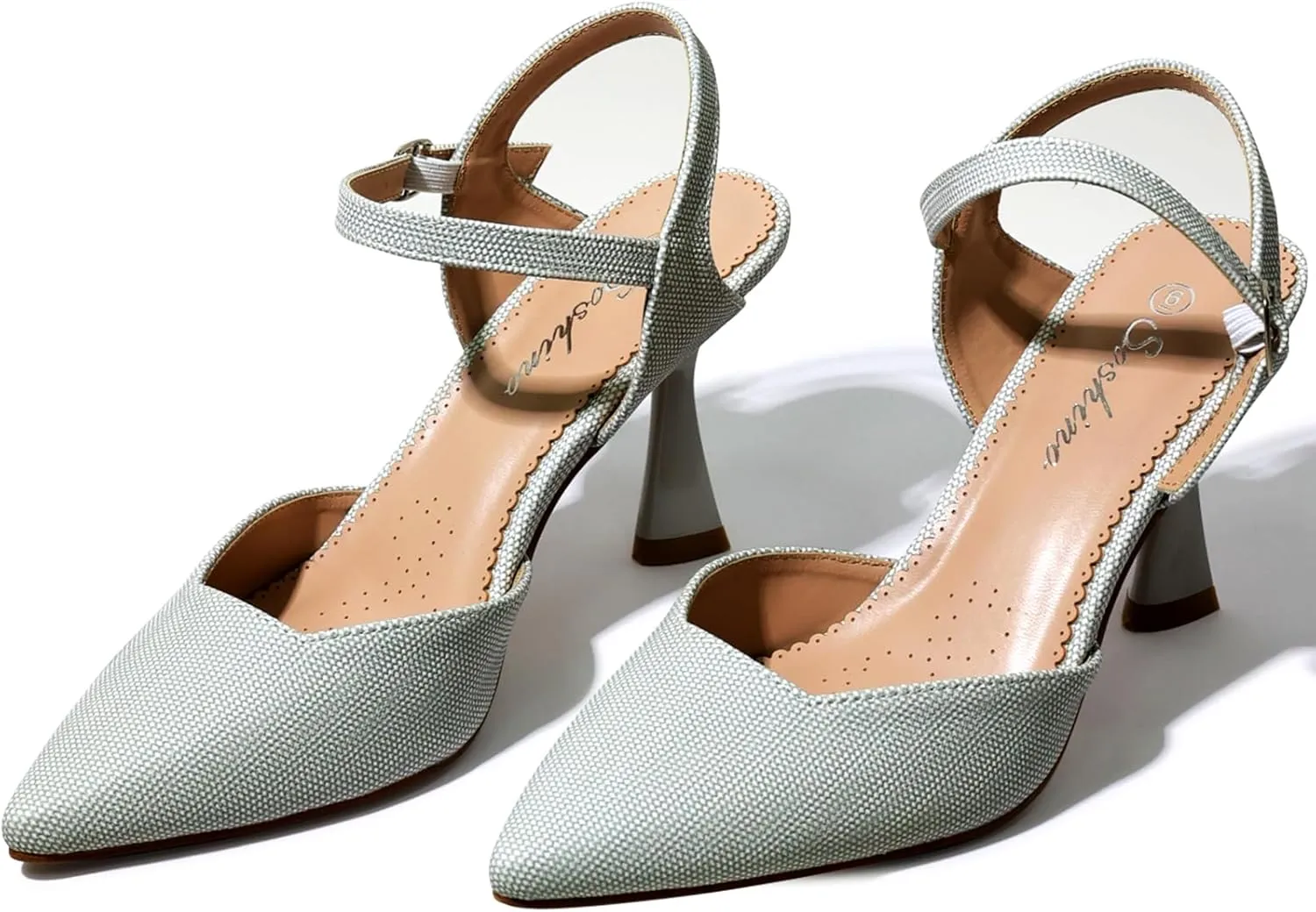 Strappy Heels for Women Pointed Toe Comfortable Wedding, Party, Gathering Shoes