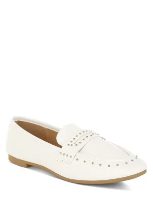 Studded Faux Leather Loafers