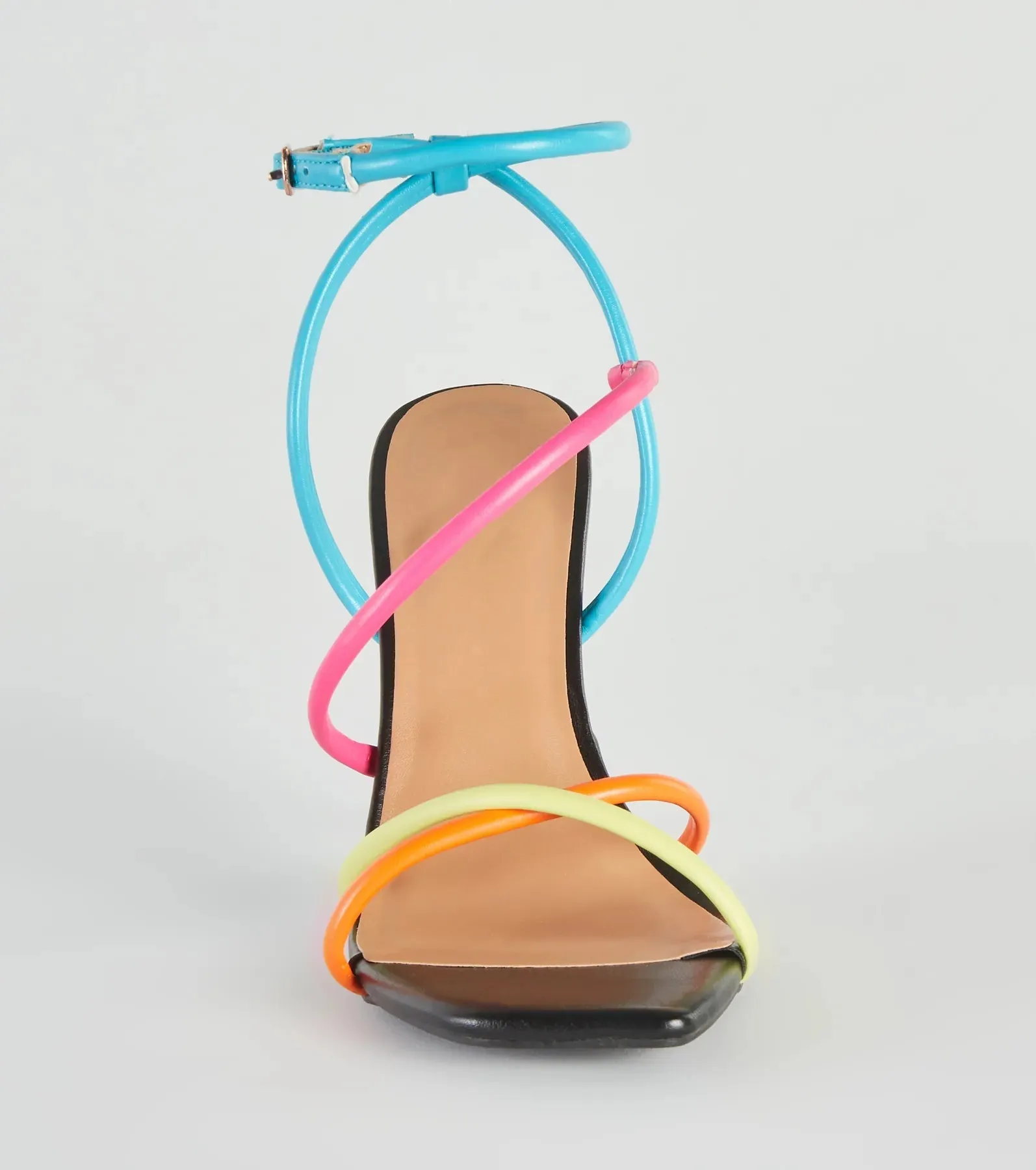 Stylish Flair Multi-Colored Strappy Stiletto Heels
