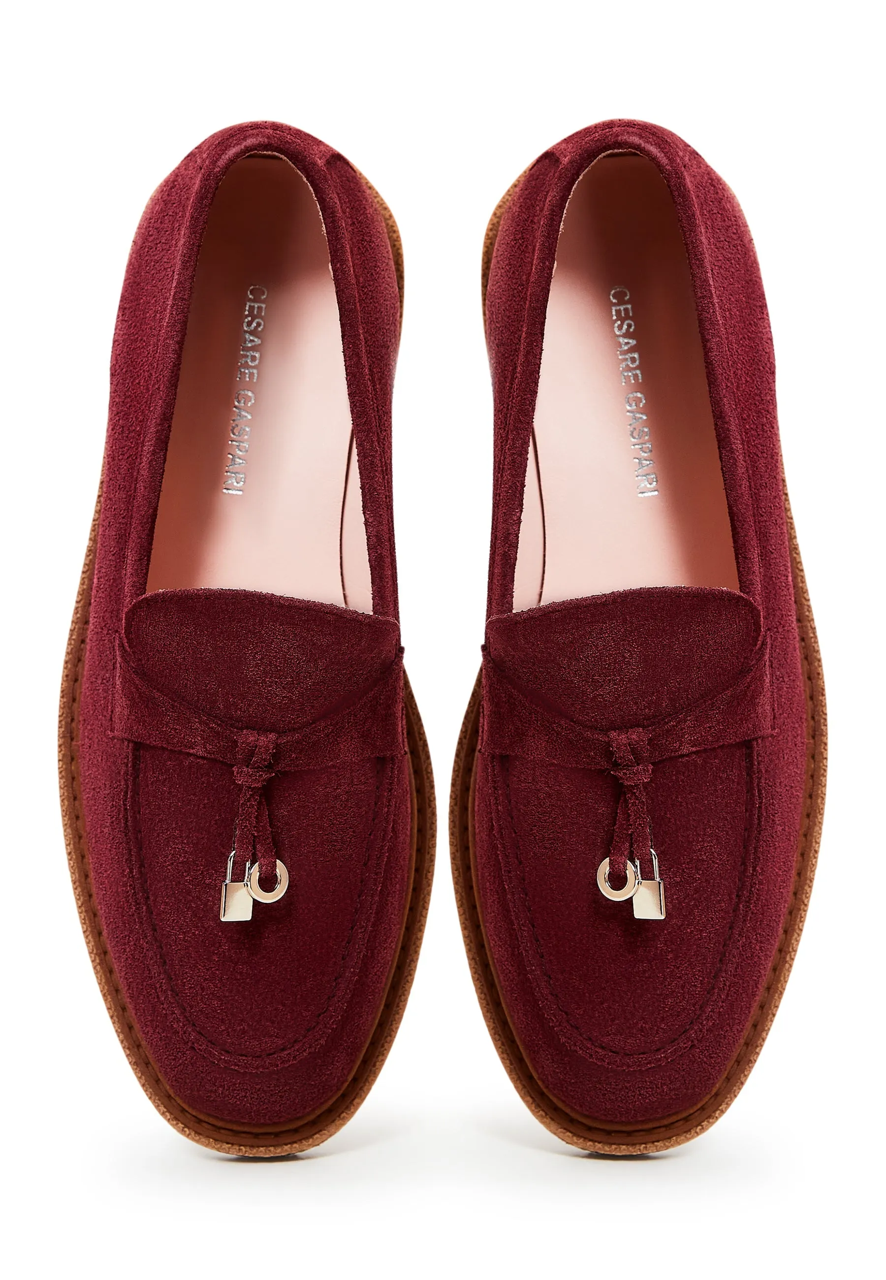 Suede Slip-On Loafers - Bordeaux
