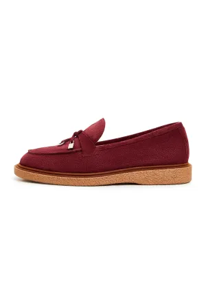 Suede Slip-On Loafers - Bordeaux