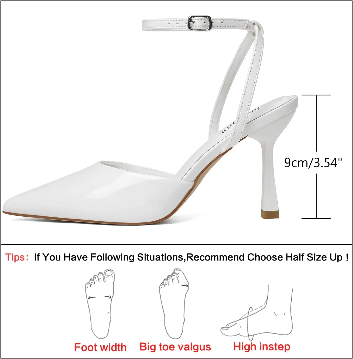Susanny Heels for Women Stiletto Closed Pointed Toe Backless Dress Shoes High Heels Sexy Kitten Pumps Wedding Guest Party Dance Prom Dressy Comfort Shoes