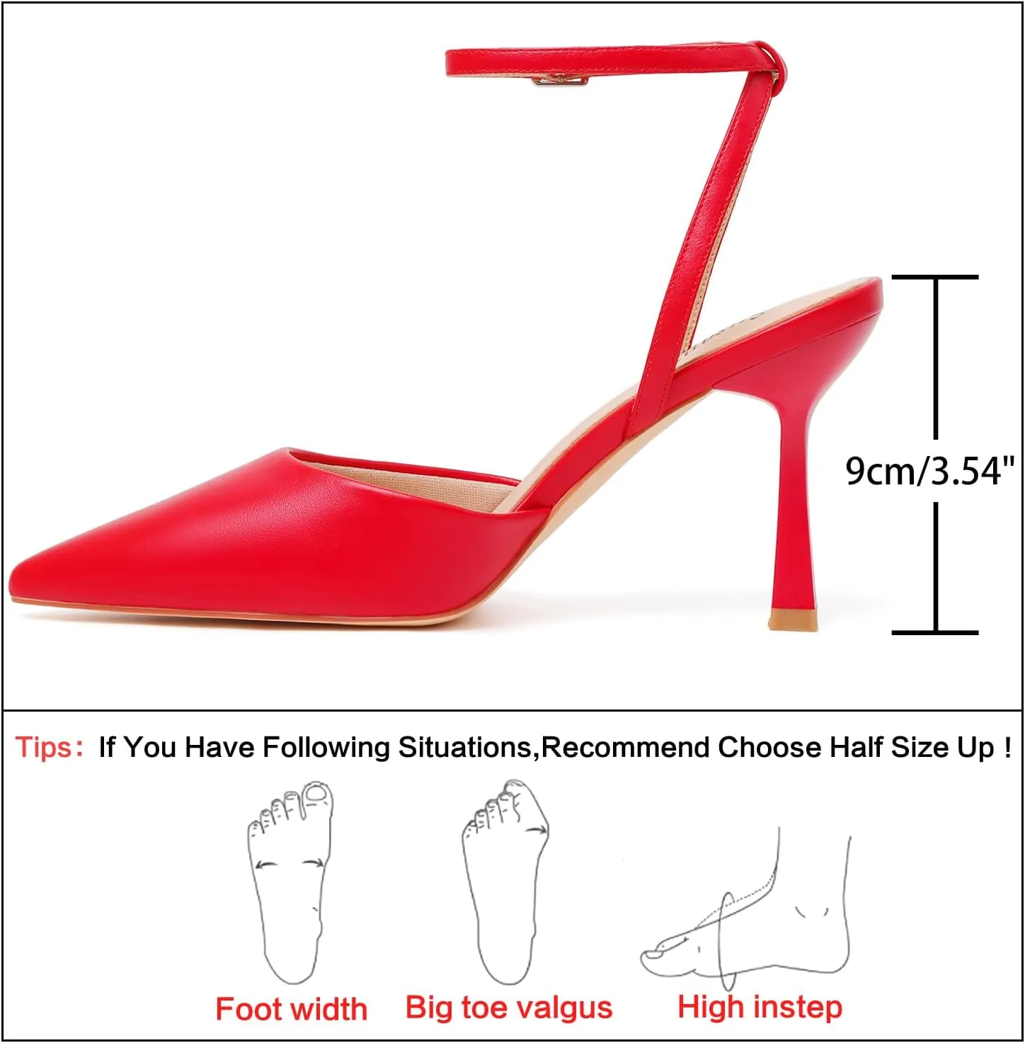 Susanny Heels for Women Stiletto Closed Pointed Toe Backless Dress Shoes High Heels Sexy Kitten Pumps Wedding Guest Party Dance Prom Dressy Comfort Shoes