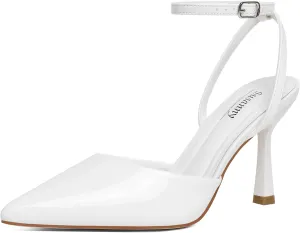 Susanny Heels for Women Stiletto Closed Pointed Toe Backless Dress Shoes High Heels Sexy Kitten Pumps Wedding Guest Party Dance Prom Dressy Comfort Shoes