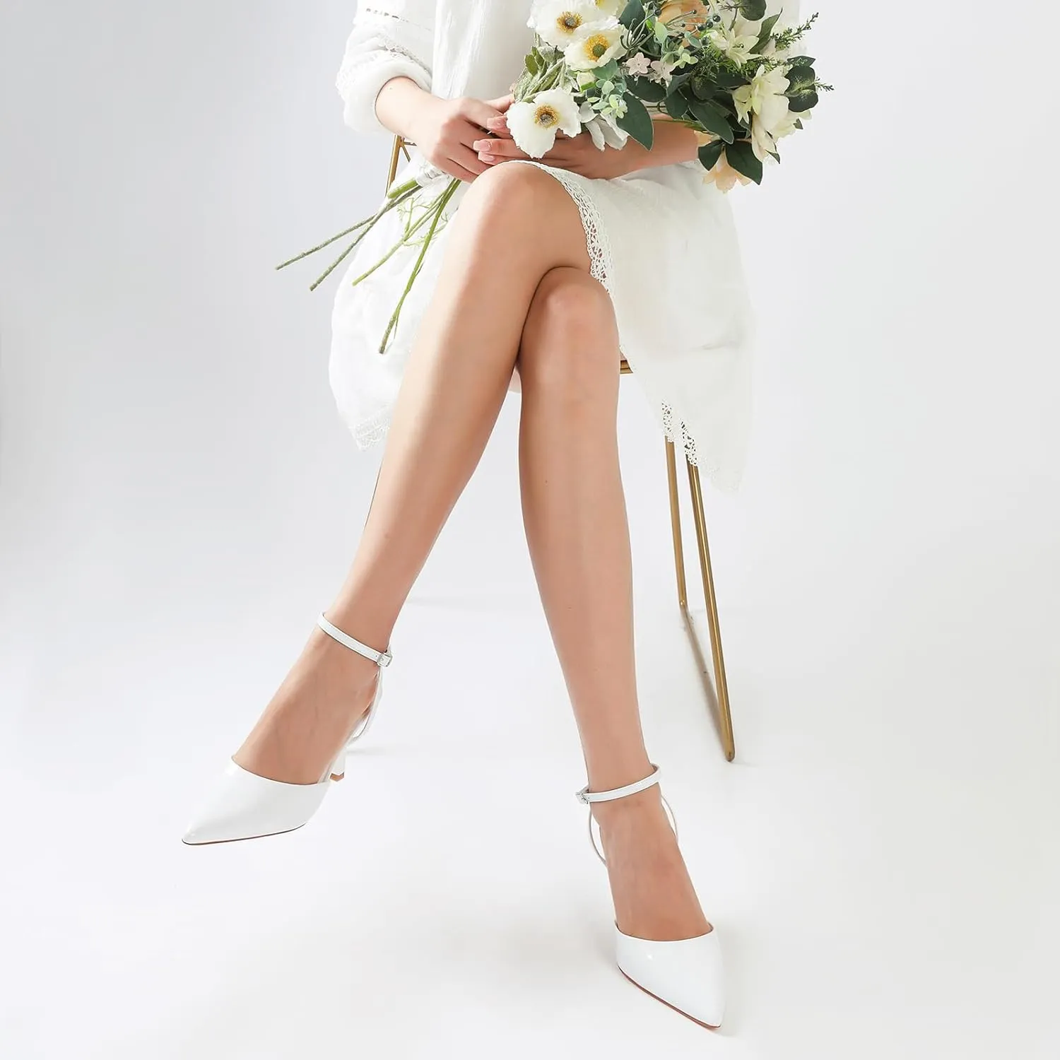 Susanny Heels for Women Stiletto Closed Pointed Toe Backless Dress Shoes High Heels Sexy Kitten Pumps Wedding Guest Party Dance Prom Dressy Comfort Shoes