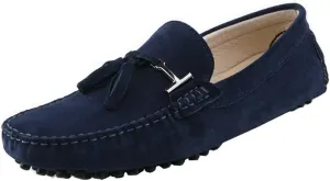 TDA Men's New Tassel Blue Suede Driving Loafers Penny Boat Shoes 5 M US