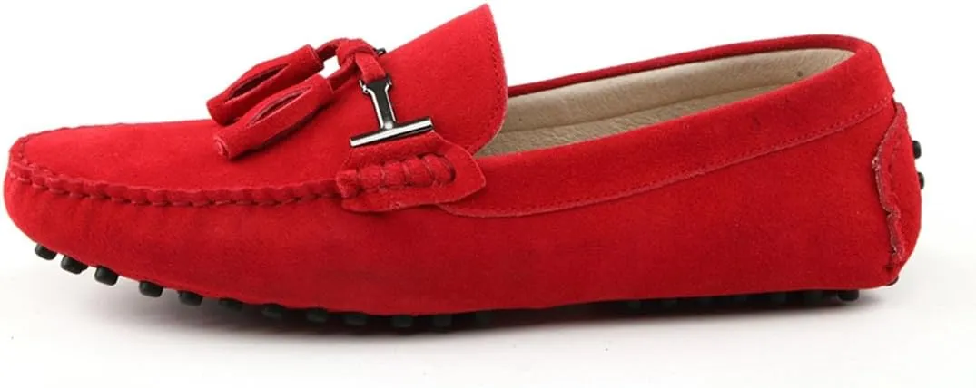 TDA Men's New Tassel Suede Driving Loafers Penny Boat Shoes