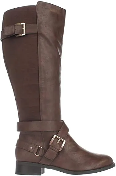 Thalia Sodi Womens Vada Closed Toe Knee High Riding Boots Cognac