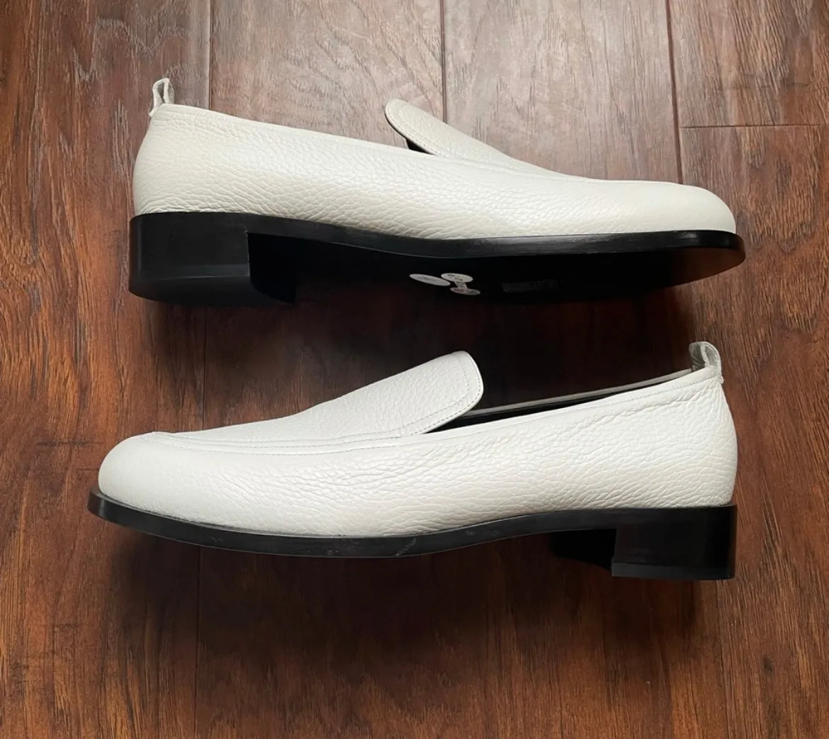 The Row White Penny Loafers