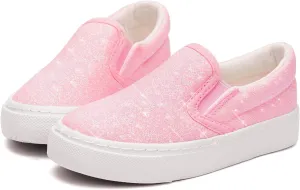 Toandon Toddler Kids Girls Sparkle Slip On Walking Shoes Age 2-10