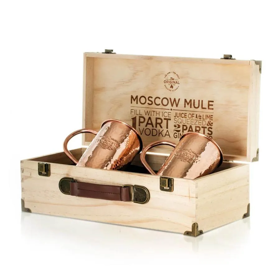 Two Original Moscow Mule Mugs with Collector's Box