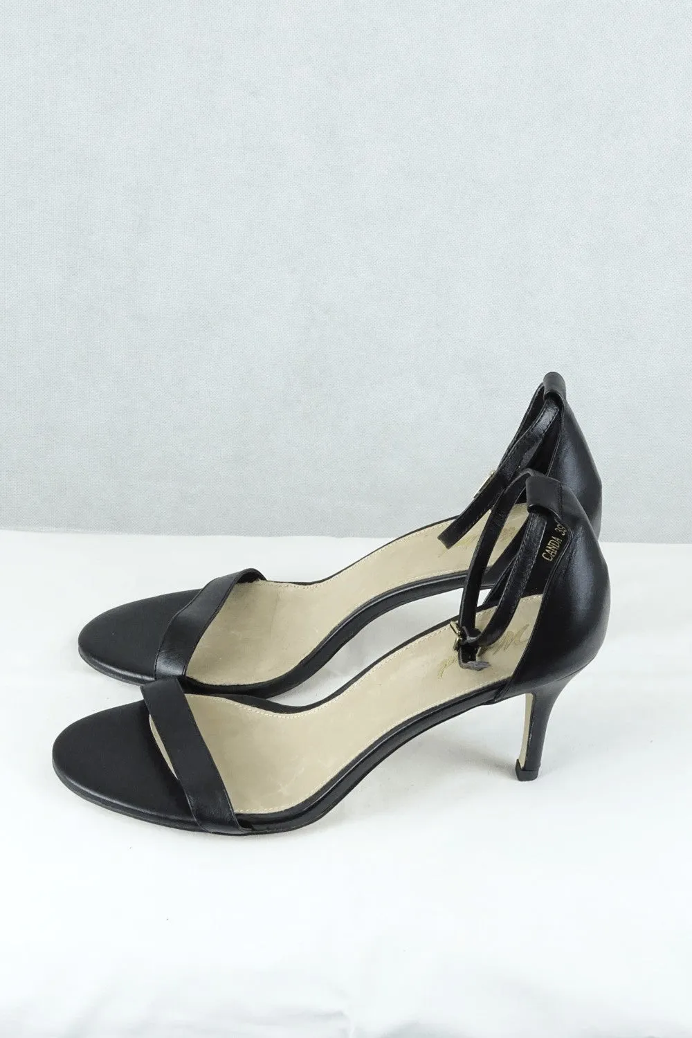 Wanted Black Strappy Heels 9 AU