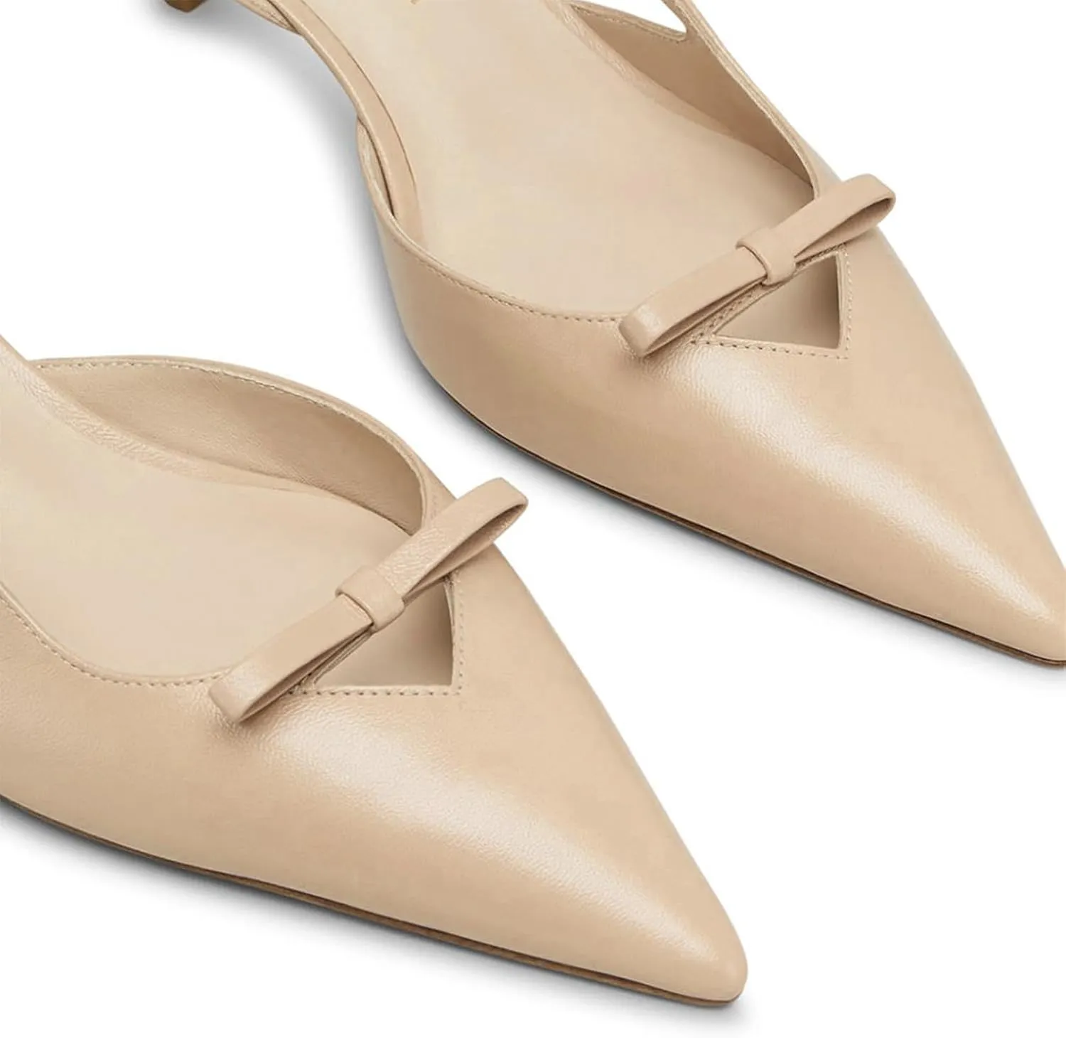 Women's Bow Slingback Kitten Heels Closed Pointed Toe Pumps Low Heel with Buckle Heels Dress Shoes for Dating Party Working
