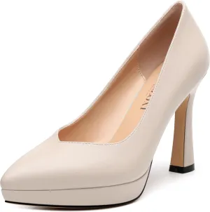 Womens Heeled Pumps, Pointed Toe Platform High Heel Pumps for Women, Platform Stiletto Pumps Shoes 4"