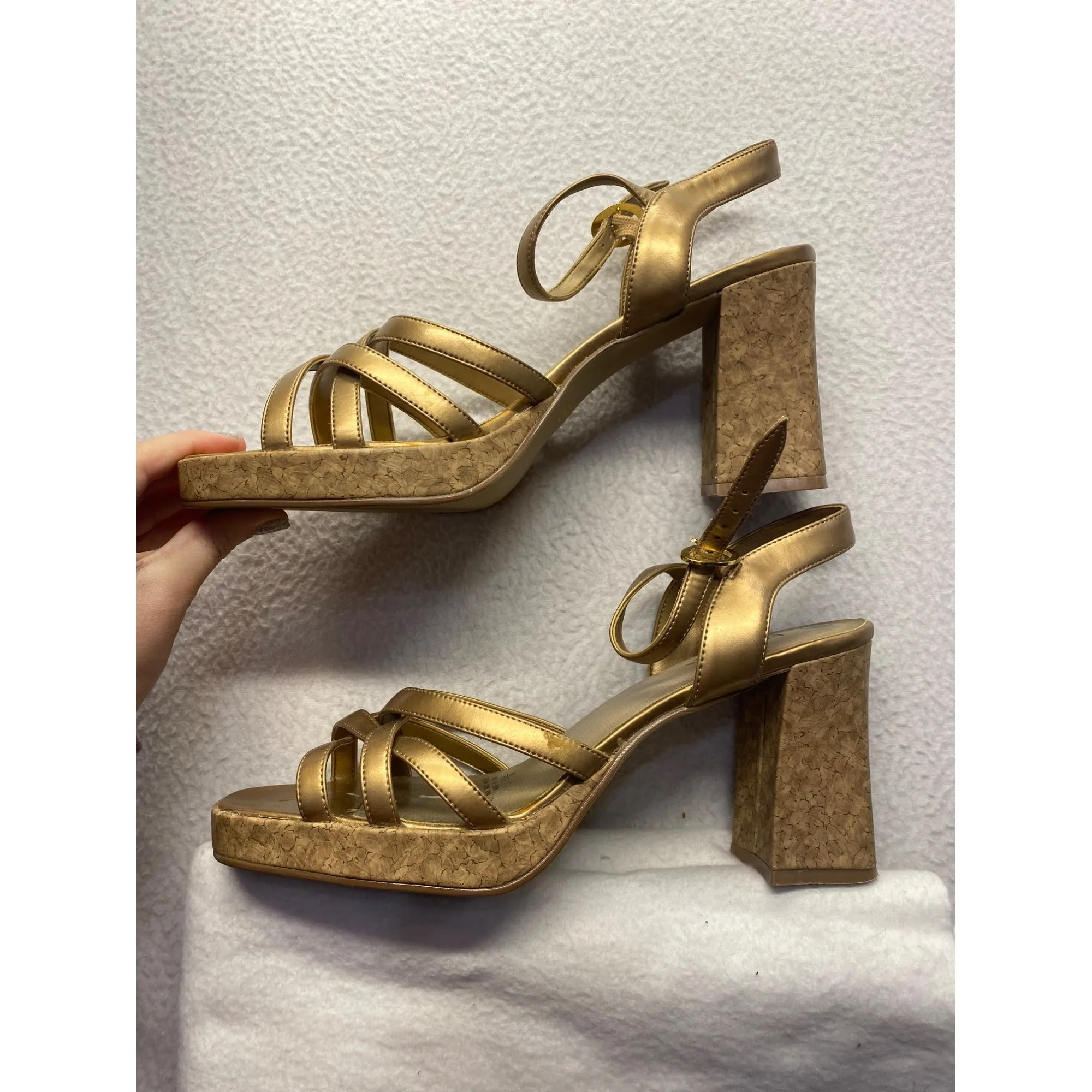 Women’s High Light Gold 3.5 Inch Heel #5446