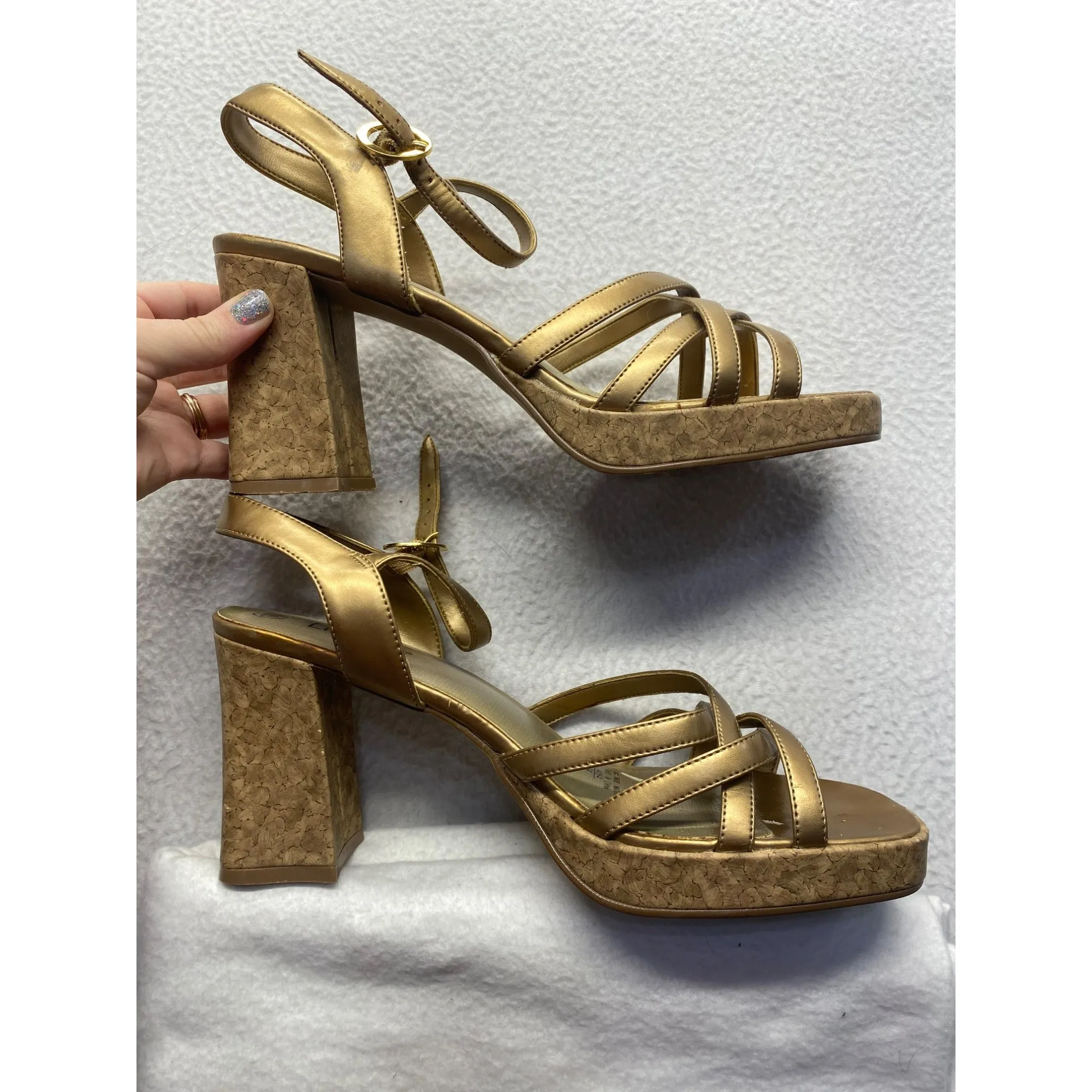 Women’s High Light Gold 3.5 Inch Heel #5446