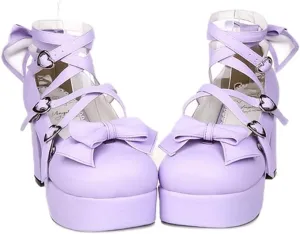 Women's Lolita Party Shoes Criss Cross Strappy High Heels Platform Pumps