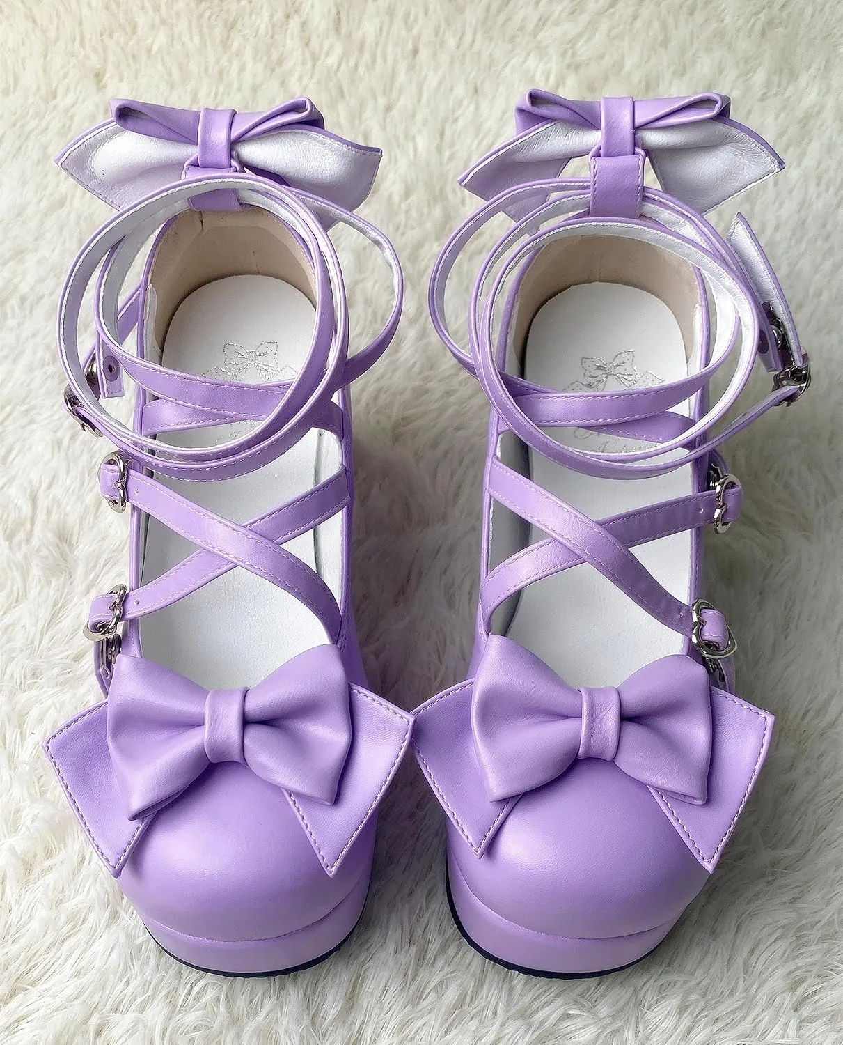 Women's Lolita Party Shoes Criss Cross Strappy High Heels Platform Pumps