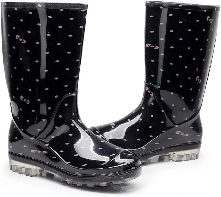Womens Rain and Garden Boot Half Calf Rubber Rainboots Floral Printed Waterproof for Garden Women rain Footwear