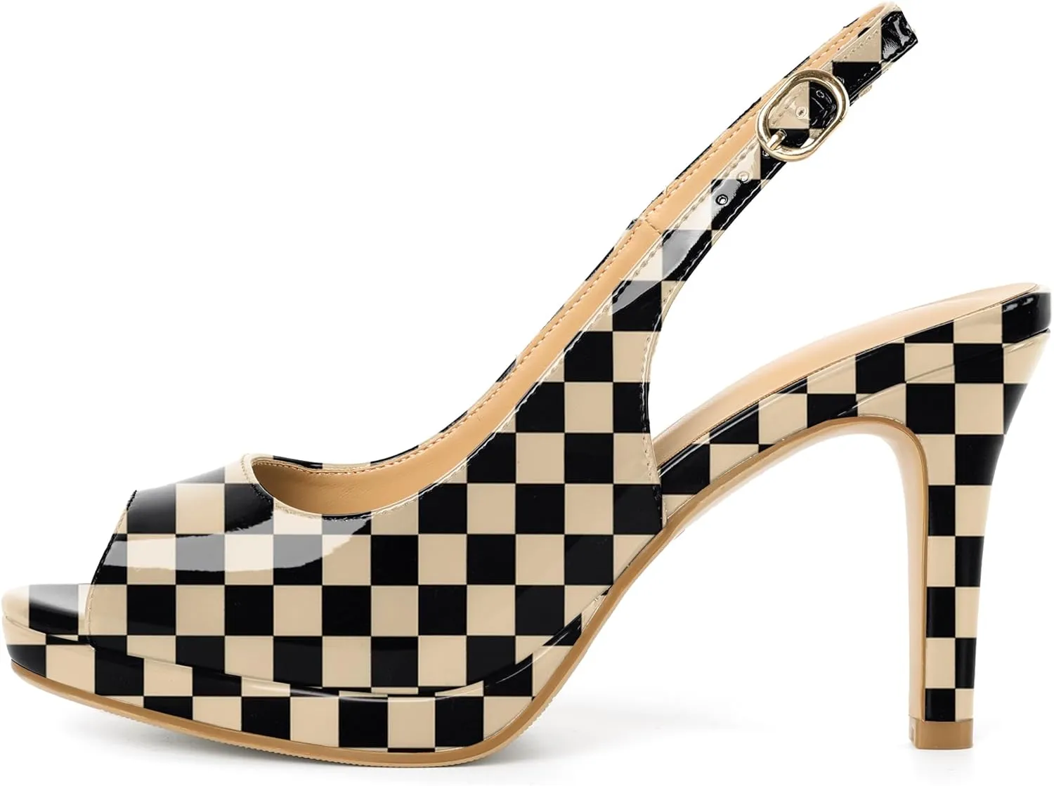Women's Stiletto High Heel Pumps Peep Toe Pumps for Women Platform Heels Slingback Heels Sexy Dance Pumps 3.5 Inch Heels