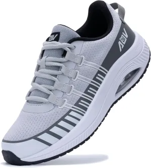 Womens Walking Shoes with Arch Support Air Running Shoes Non Slip Tennis Orthotic Sneakers for Plantar Fasciitis Grey